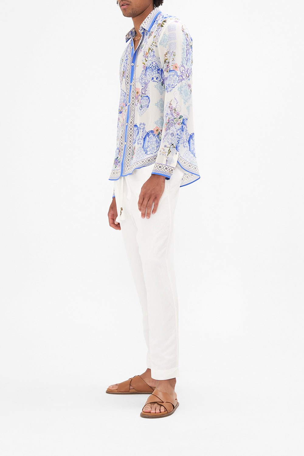 COLLARED LONG SLEEVE SHIRT PAINT ME POSITANO