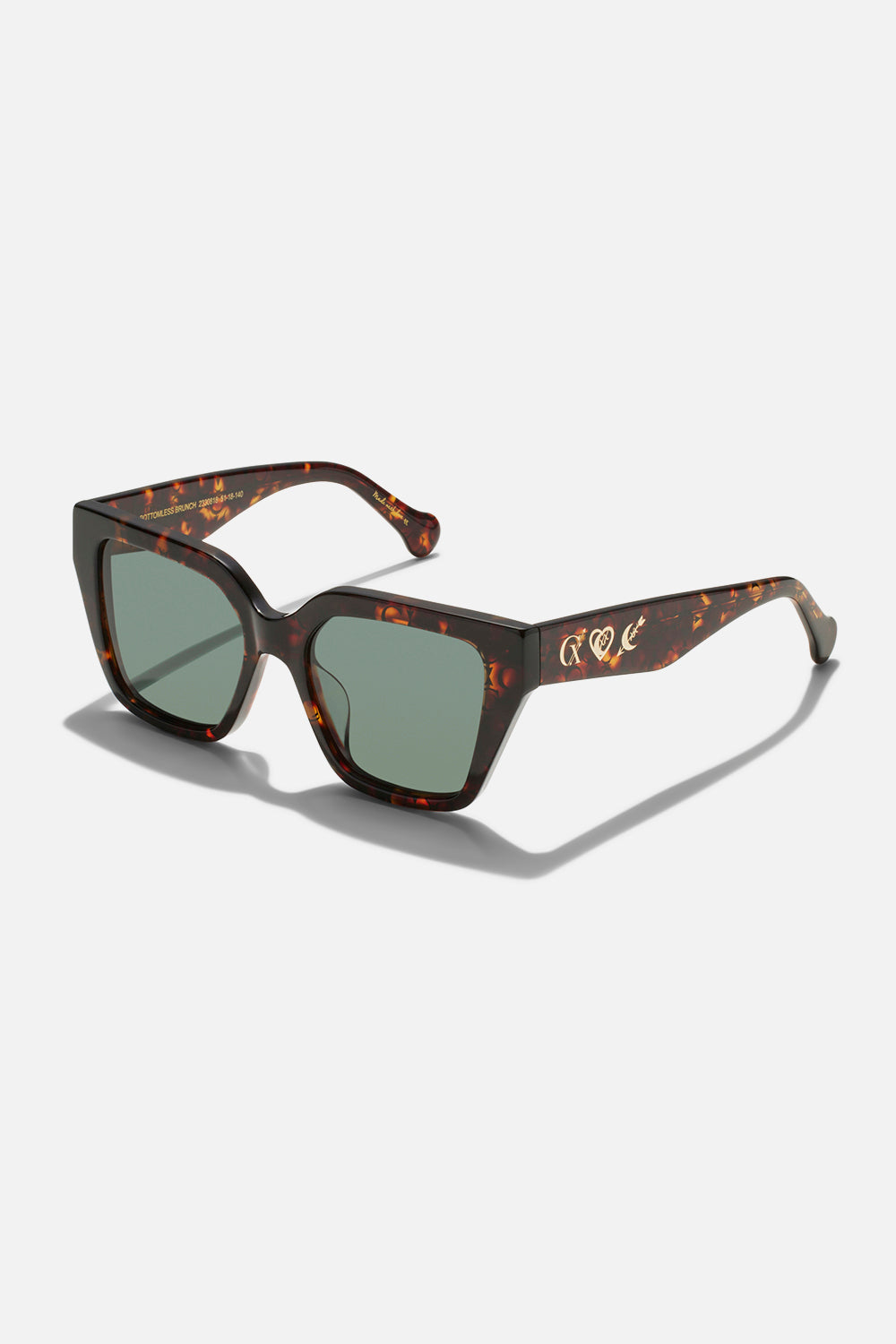 Bottomless Brunch Sunglasses Dark Tort Monogram print by CAMILLA