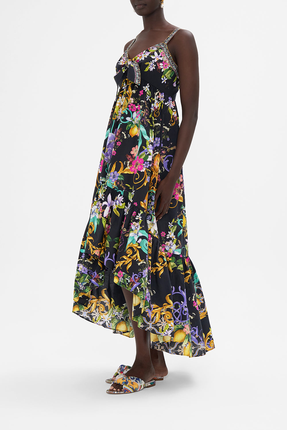 TIE FRONT HIGH LOW DRESS MEET ME IN MARCHESA