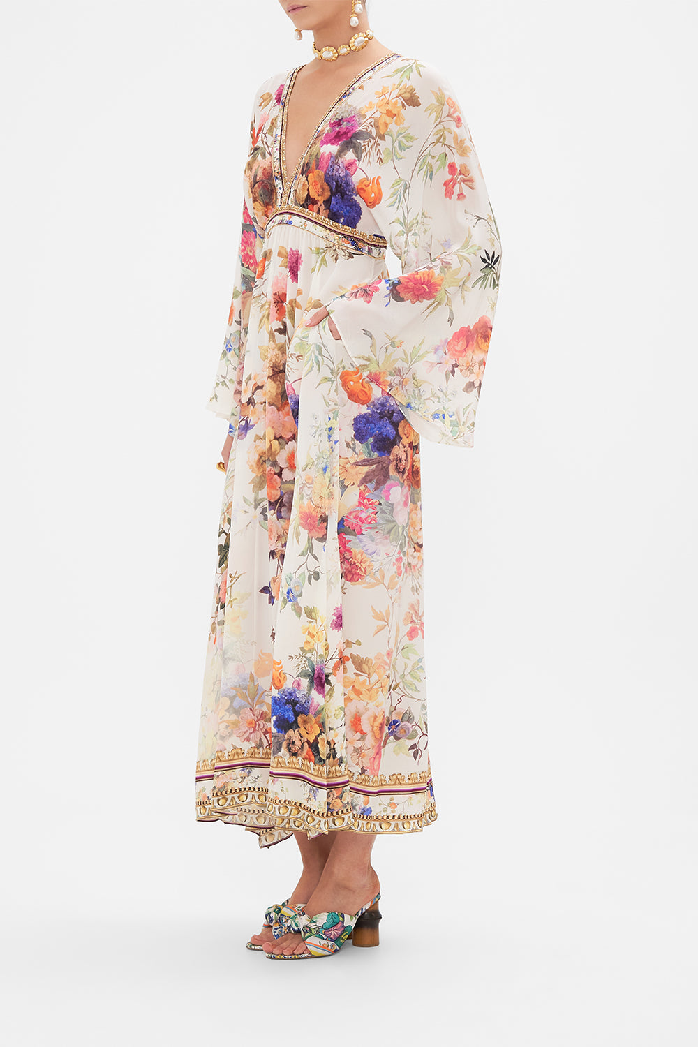 GATHERED KIMONO DRESS FRIENDS WITH FRESCOS