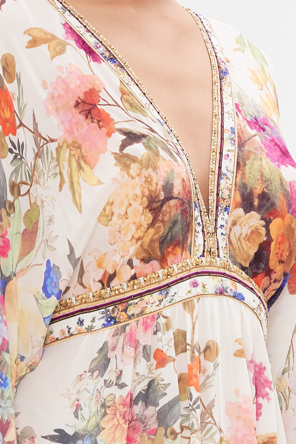 GATHERED KIMONO DRESS FRIENDS WITH FRESCOS