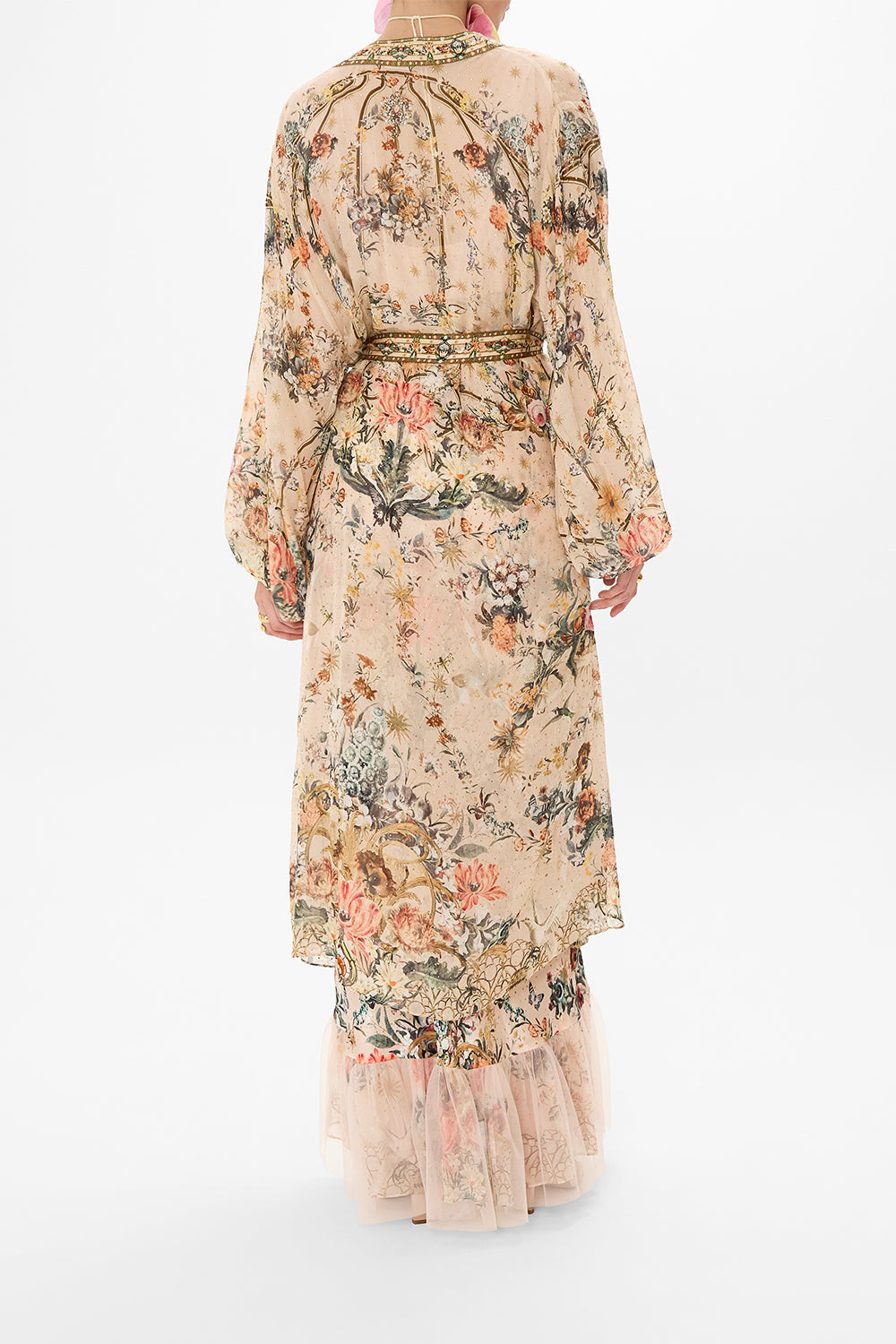 CAMILLA floral print silk layer in Rose Garden Revolution