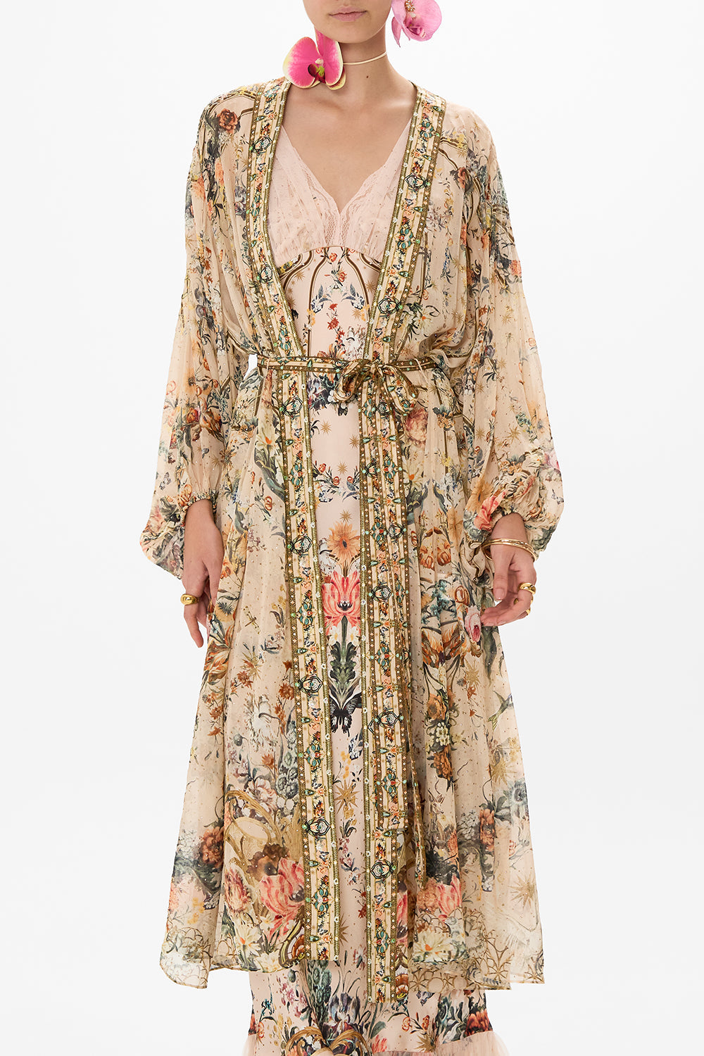 CAMILLA floral print silk layer in Rose Garden Revolution