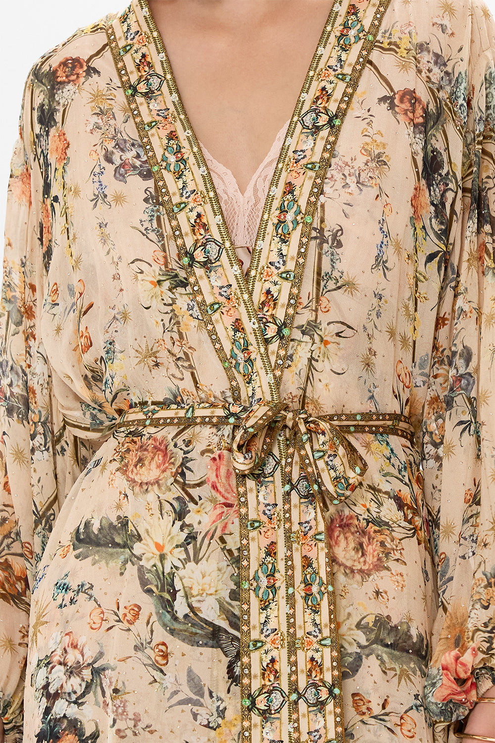 CAMILLA floral print silk layer in Rose Garden Revolution