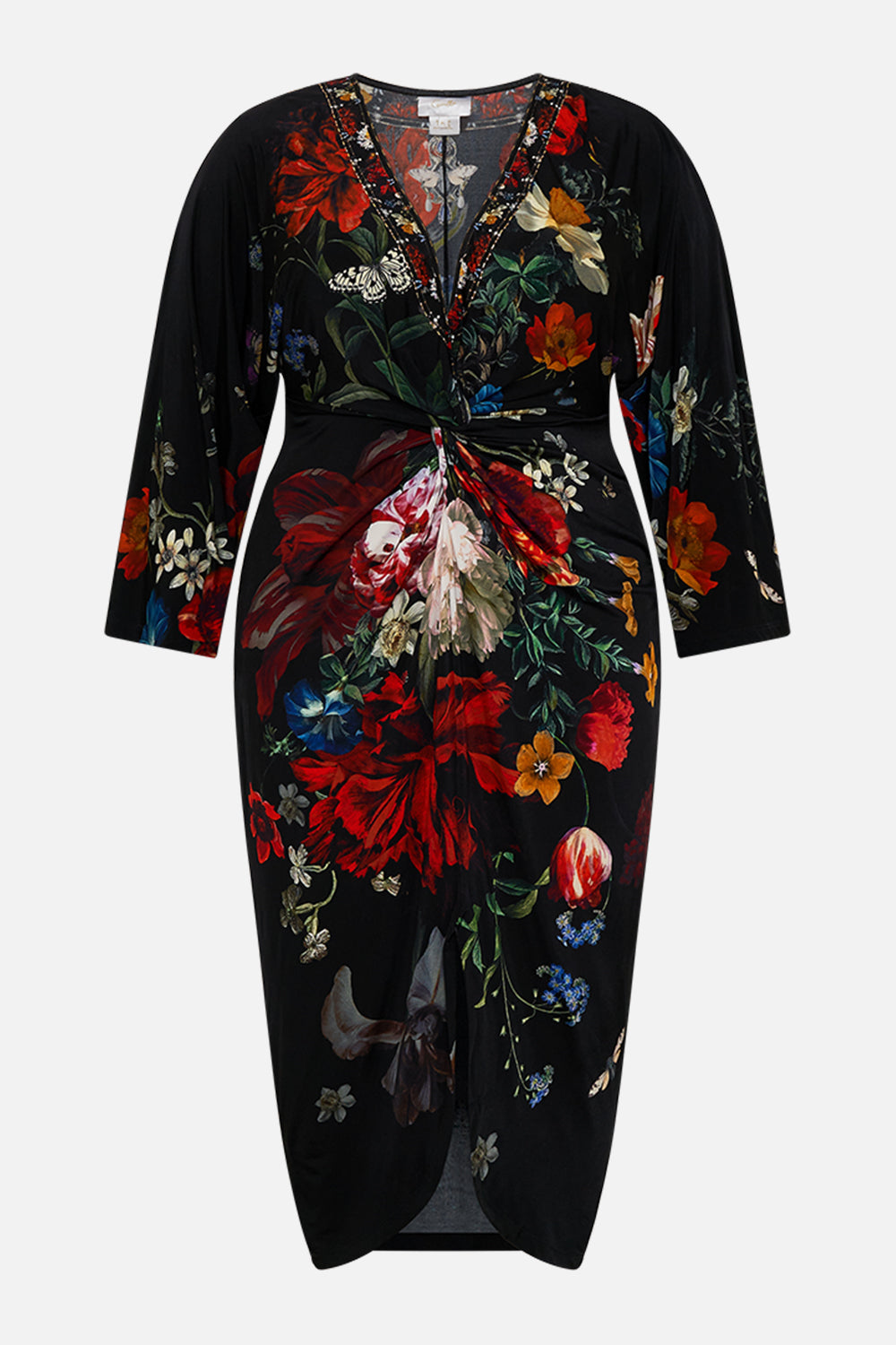 CAMILLA black floral print maxi dress in A Still Life print