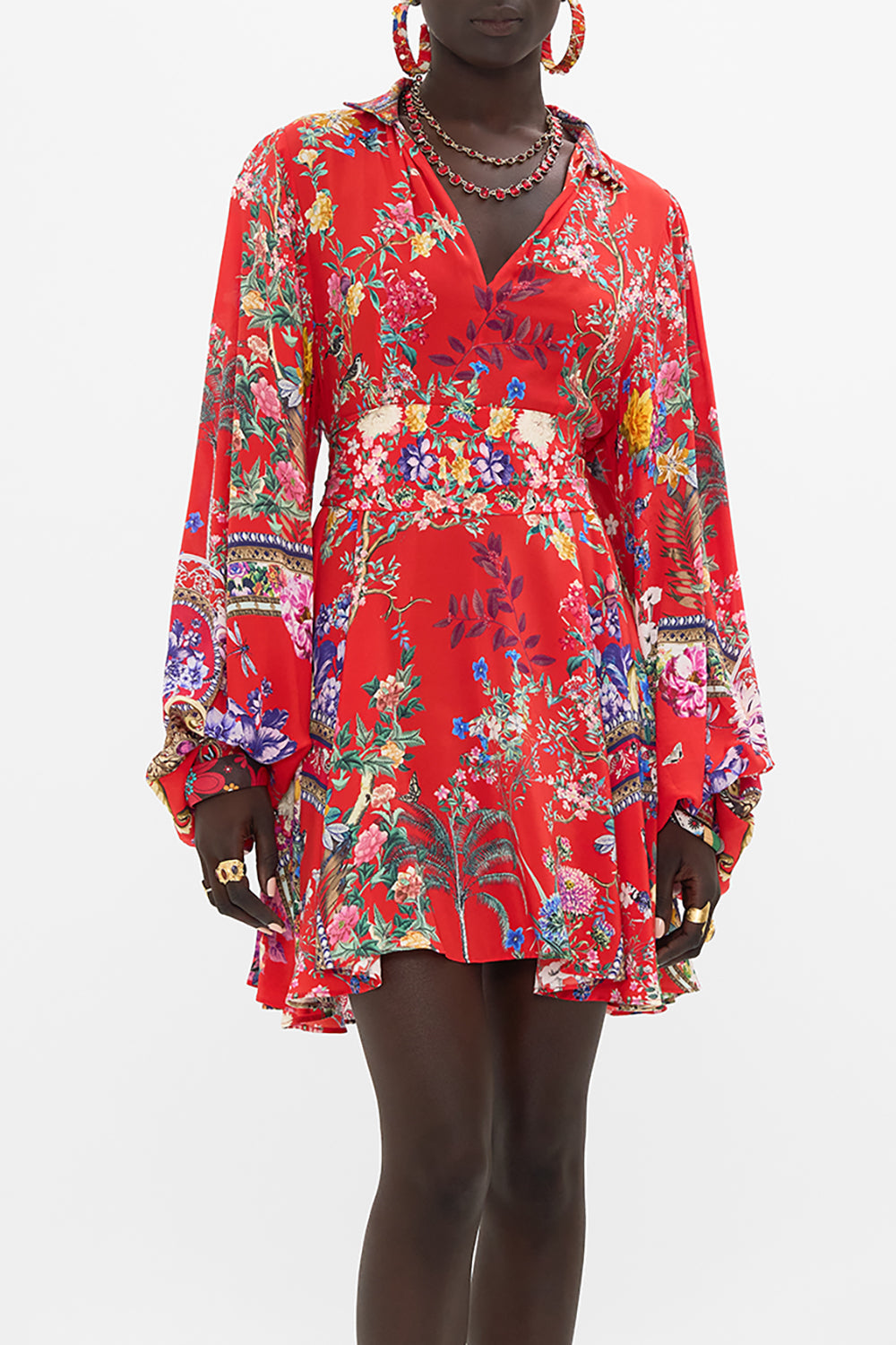 CAMILLA floral print mini dress in The Summer Palace print