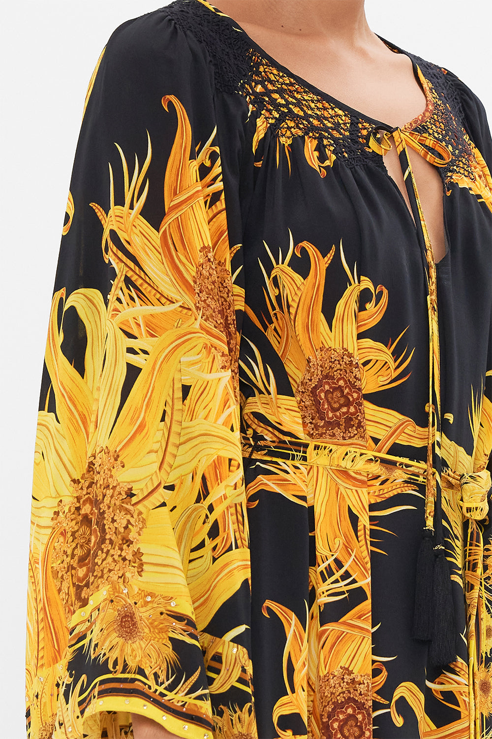 CAMILLA silk dress in Make Me Your Masterpiece print