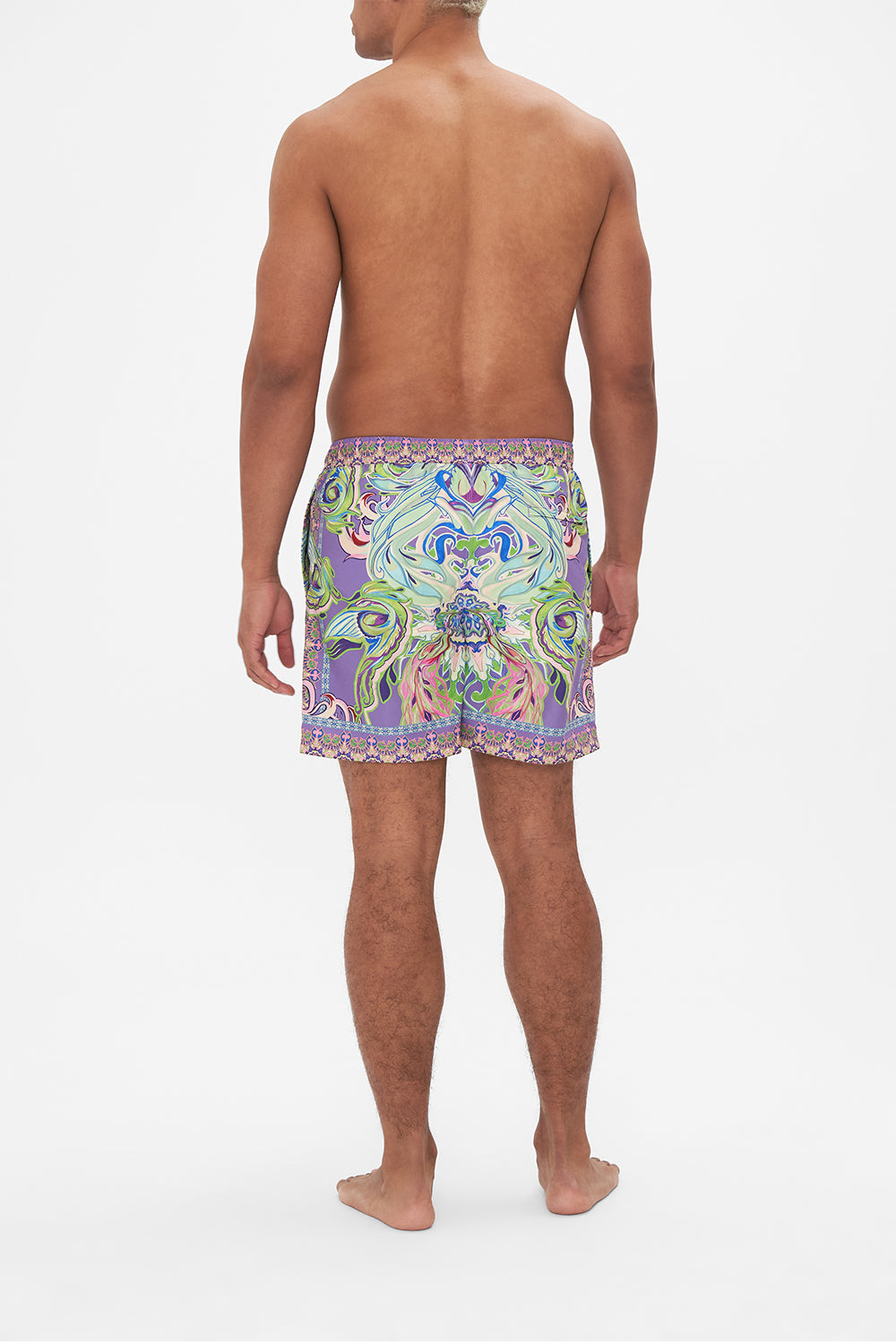 Hotel Franks By CAMILLA mens purple boardshorts in Amsterdam Jewel print