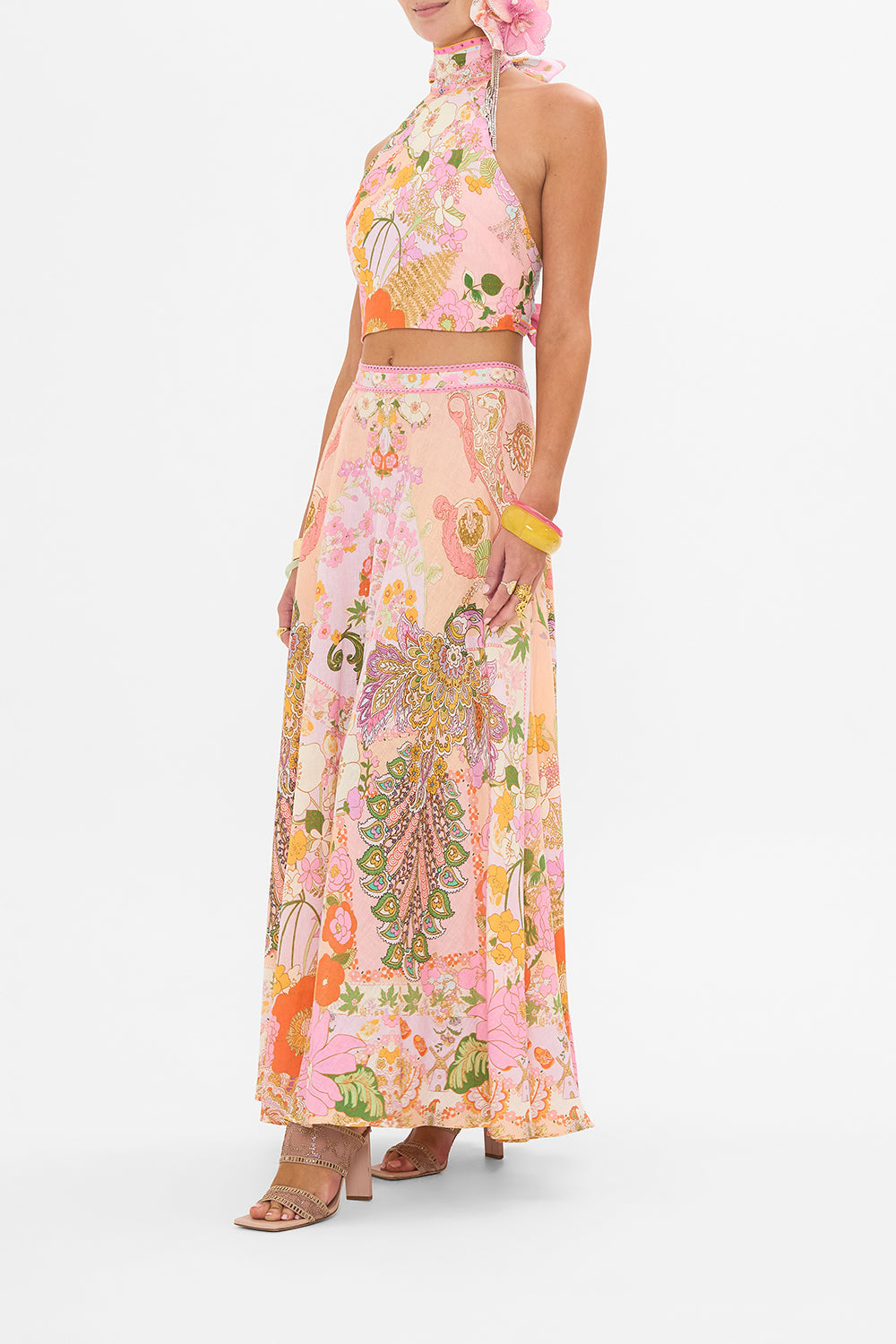 CAMILLA floral halter top in Clever Clogs print