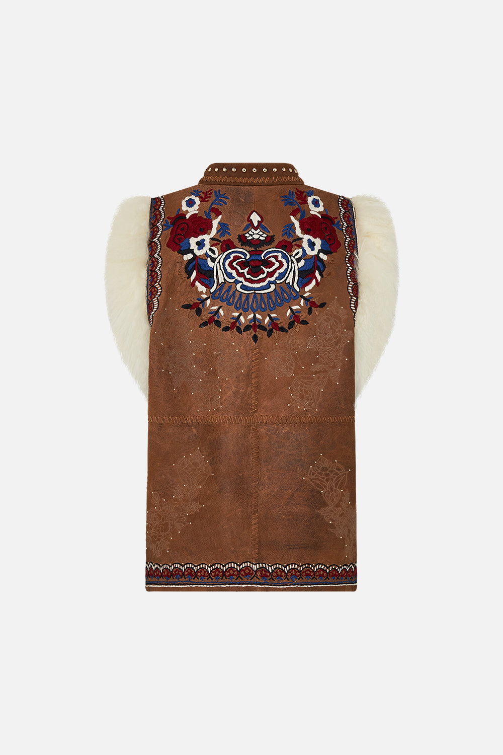 CAMILLA suede gilet in Volendam Dolls print