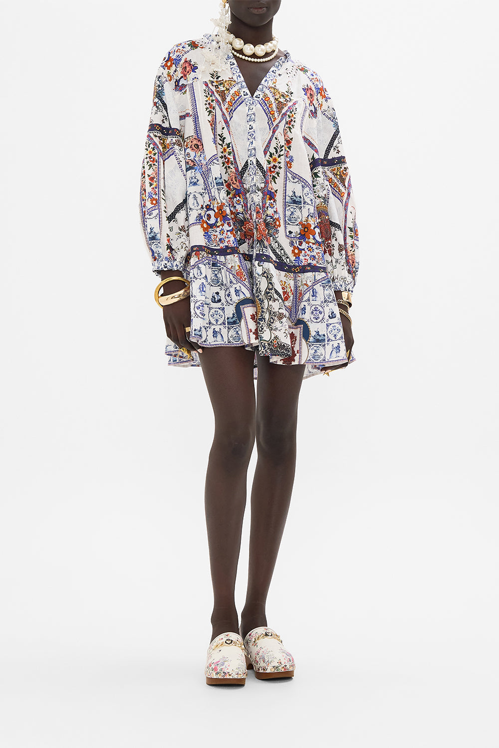 CAMILLA mini dress in My Folk Art Heart print