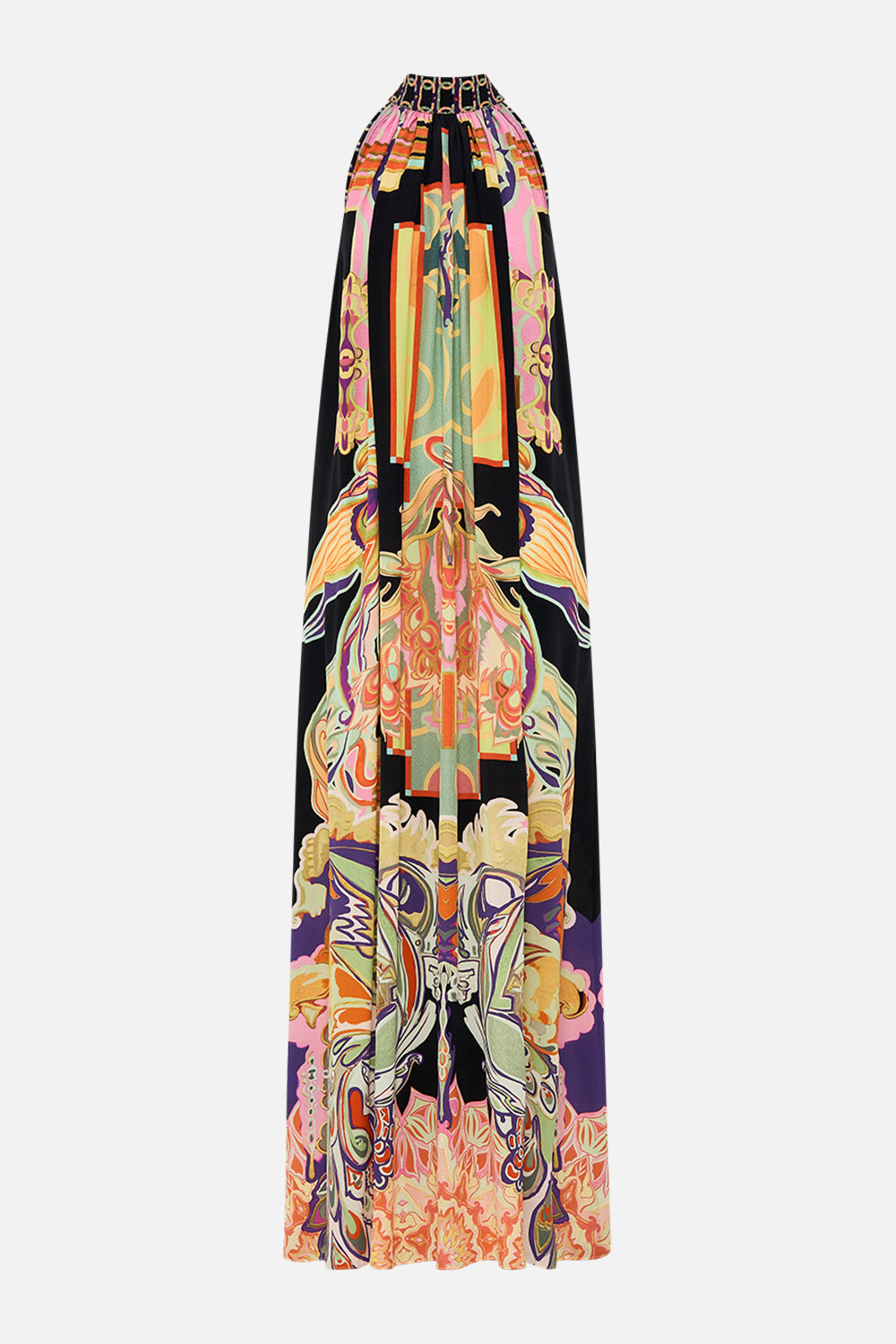 CAMILLA silk maxi dress in Club Cinemania print