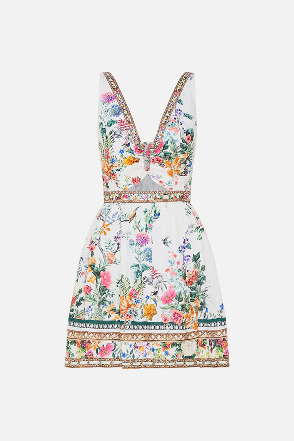 CAMILLA mini dress in Plumes and Parterres print