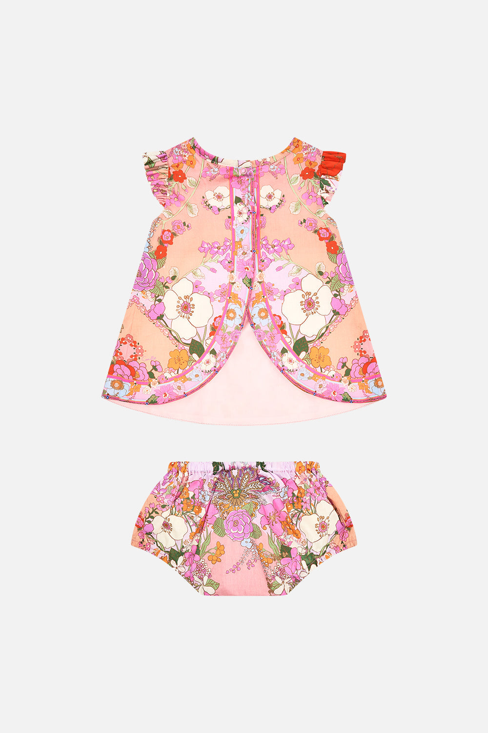 Milla by CAMILLA babies bloomer set in pink floral print Clever Clogs Print