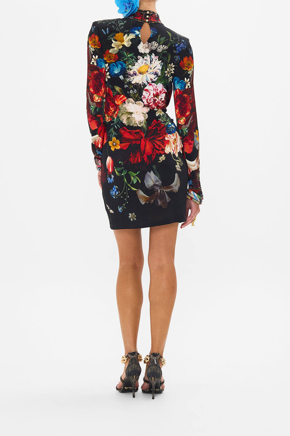 CAMILLA jersey mini dress in A Still Life print