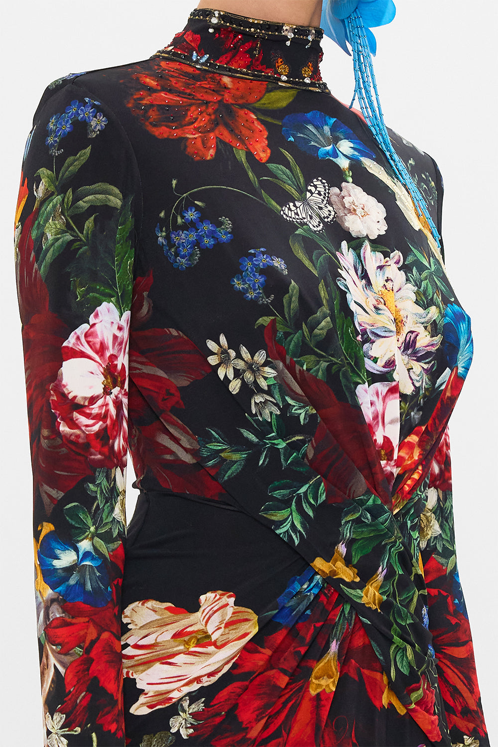 CAMILLA jersey mini dress in A Still Life print