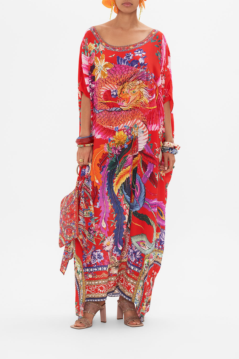 CAMILLA silk floral print kaftan in The Summer Palace print