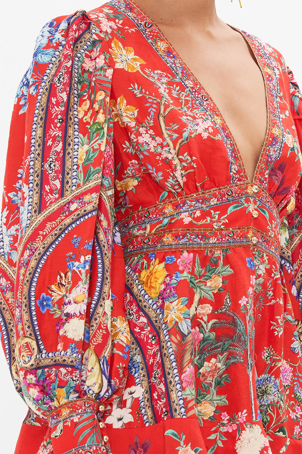 CAMILLA silk floral print dress om The Summer Palace print