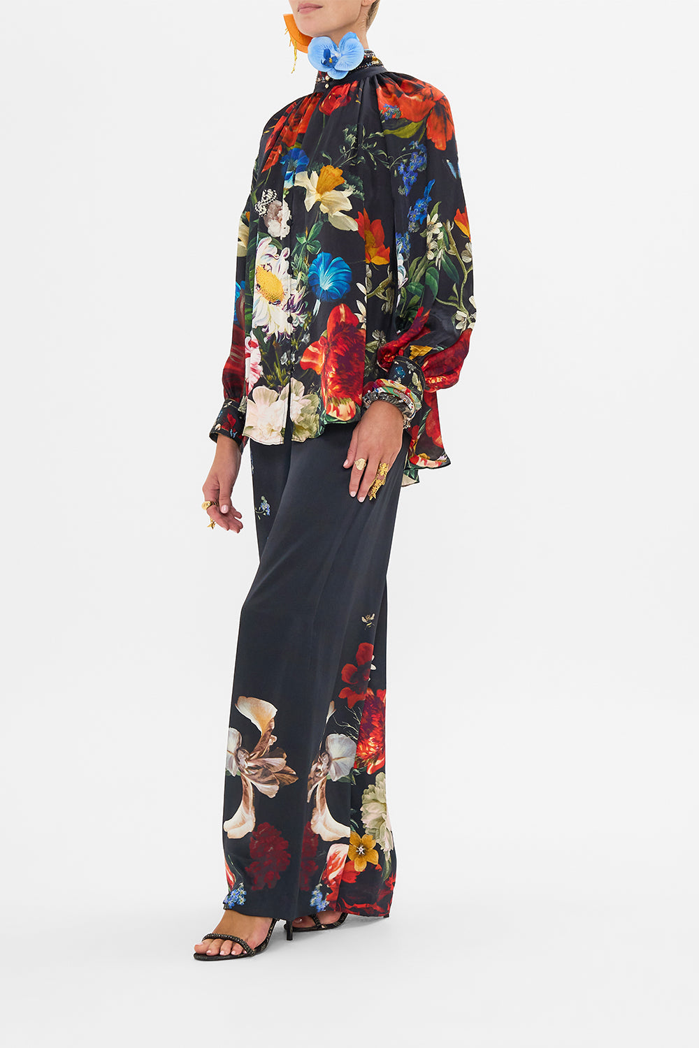 CAMILLA silk shirt in A Still Life print