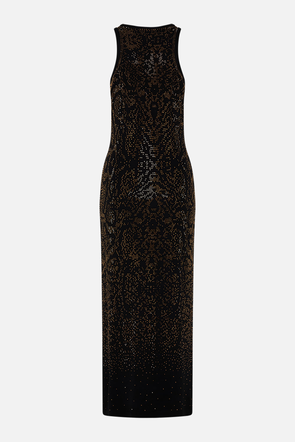 CAMILLA jersey tank dress in Nouveau Noir print