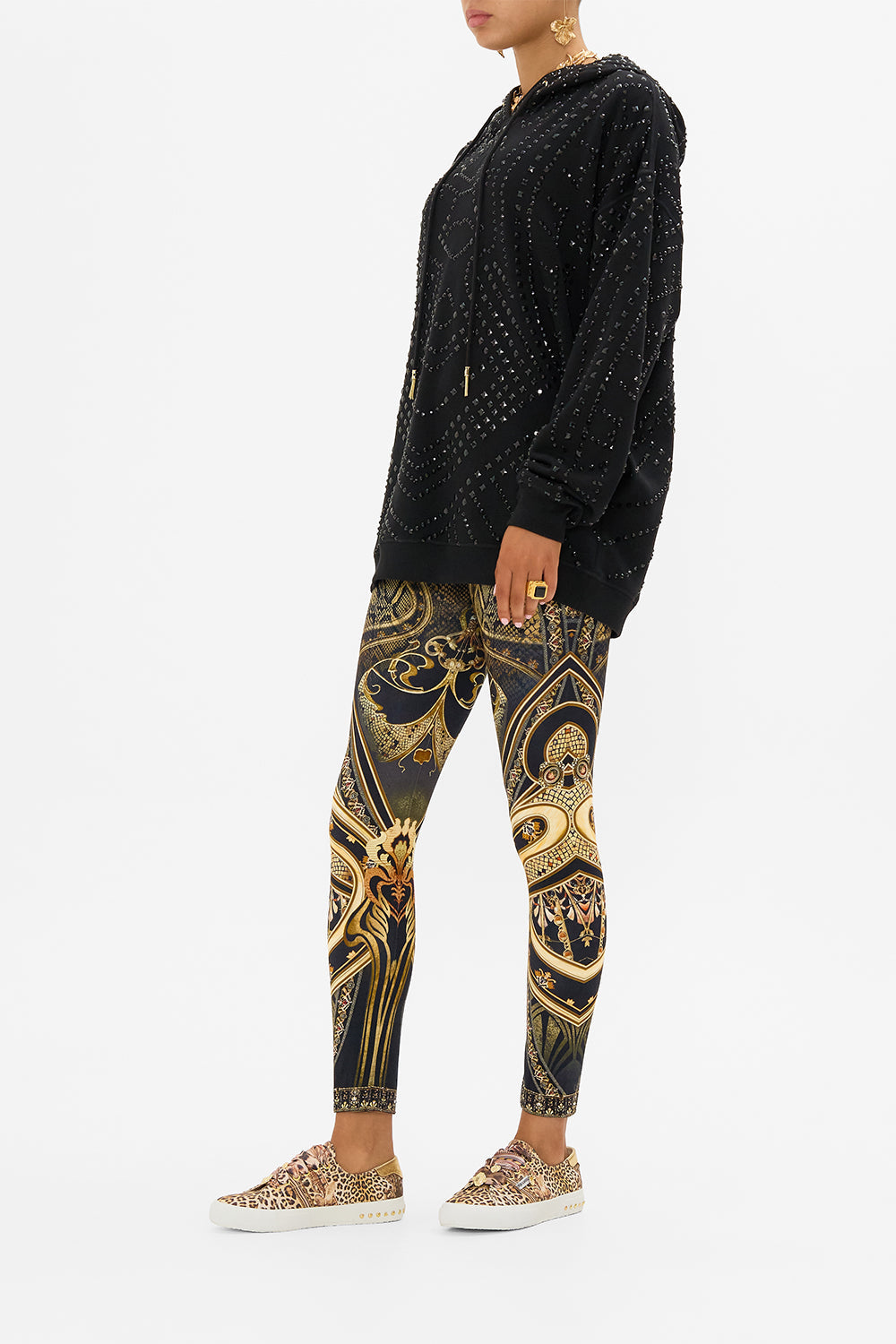 CAMILLA hoodie in Nouveau Noir print