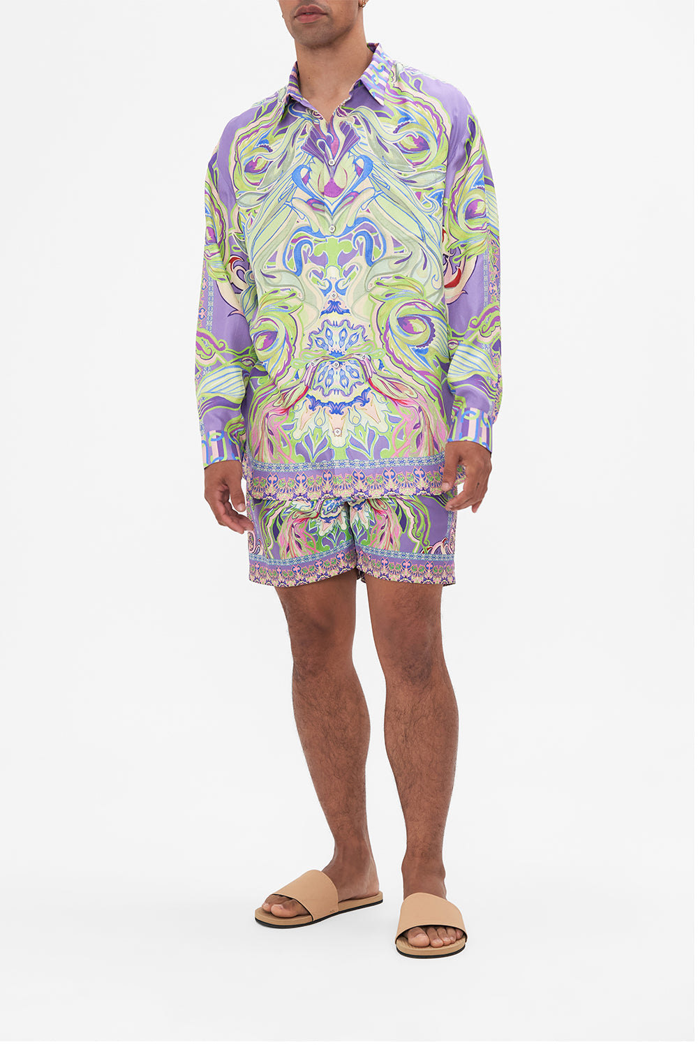 Hotel Franks by CAMILLA mens oversized shirt in Amsterdam Jewel print
