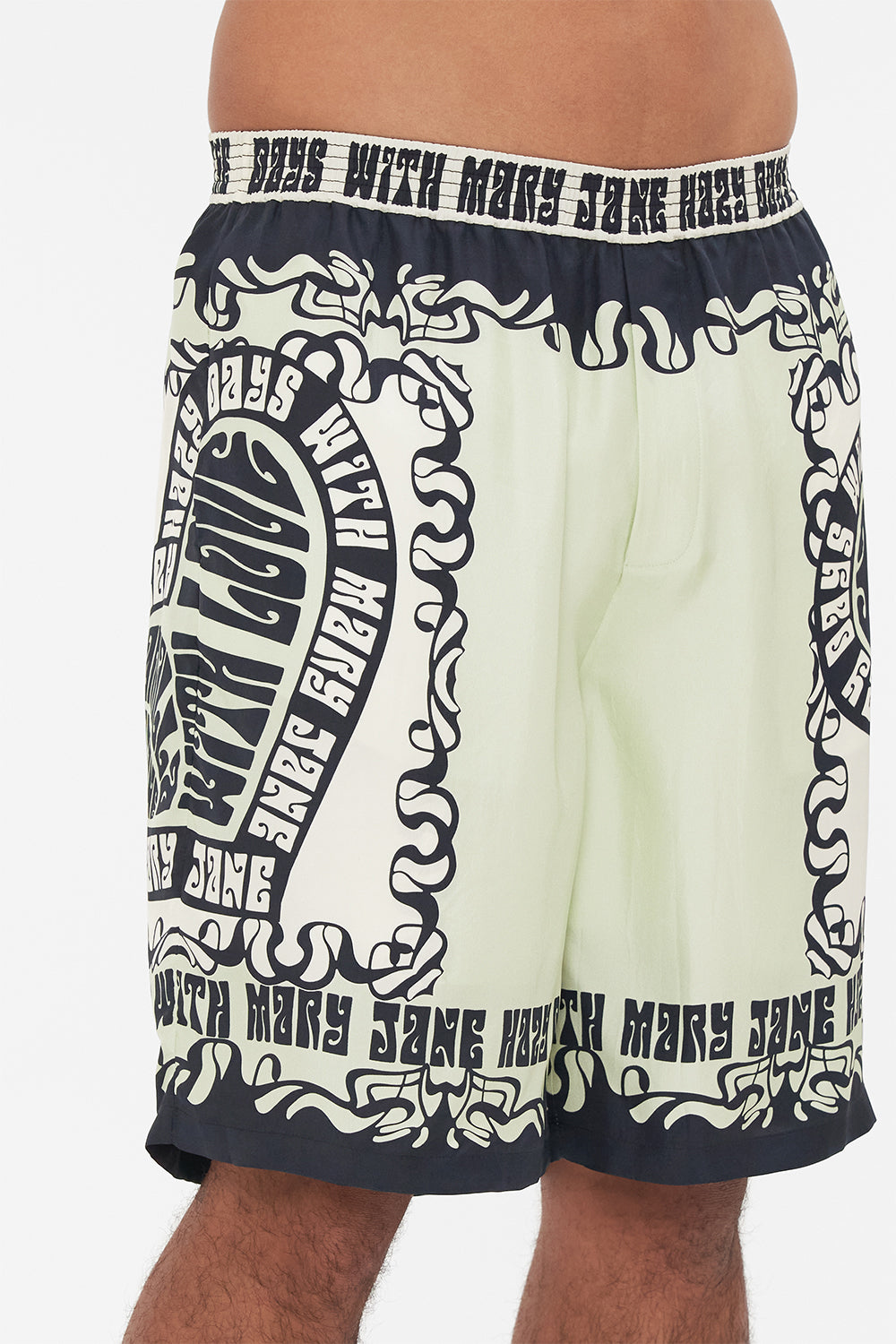 Hotel Franks by CAMILLA mens silk walk shirt in Double Dutch print