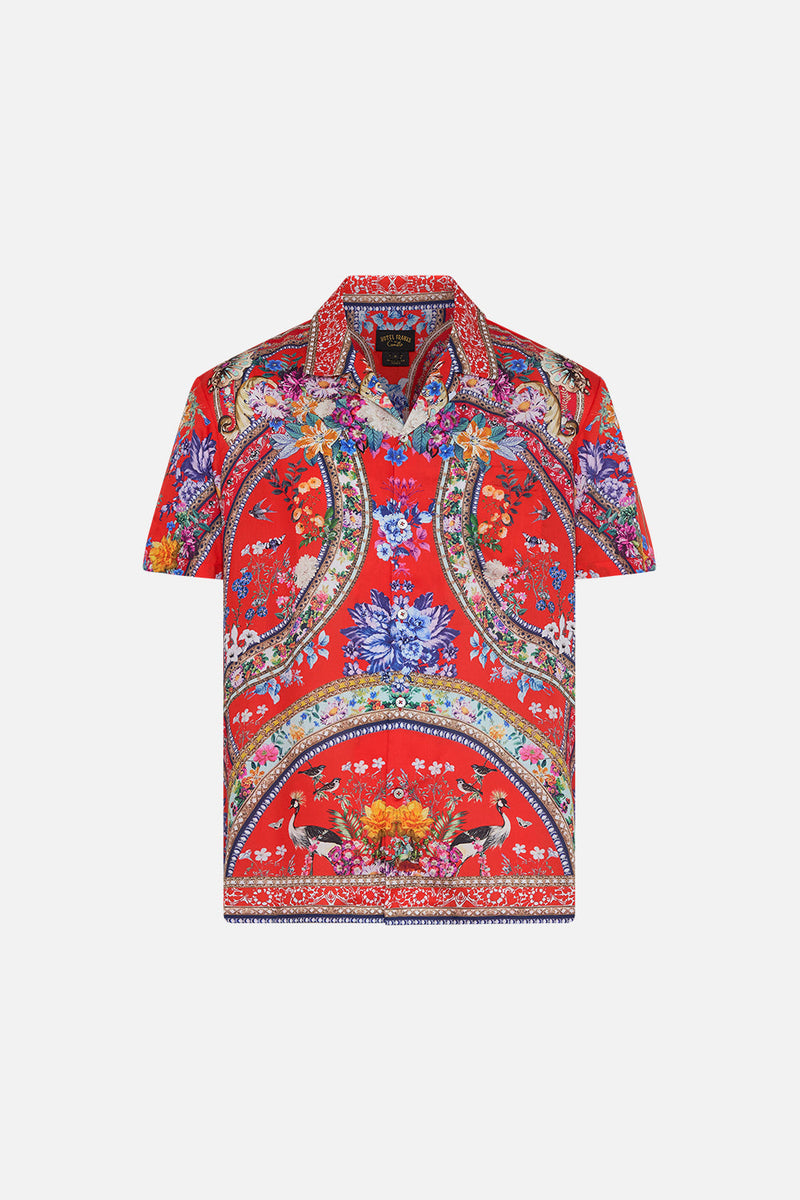 Camilladress Collared V Neck Shirt and Side Slit Shorts Vitamin Sea Print Set
