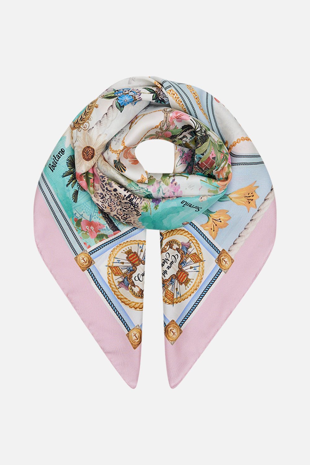 Product view of CAMILLA silk square scarf in Amalfi Lullaby print