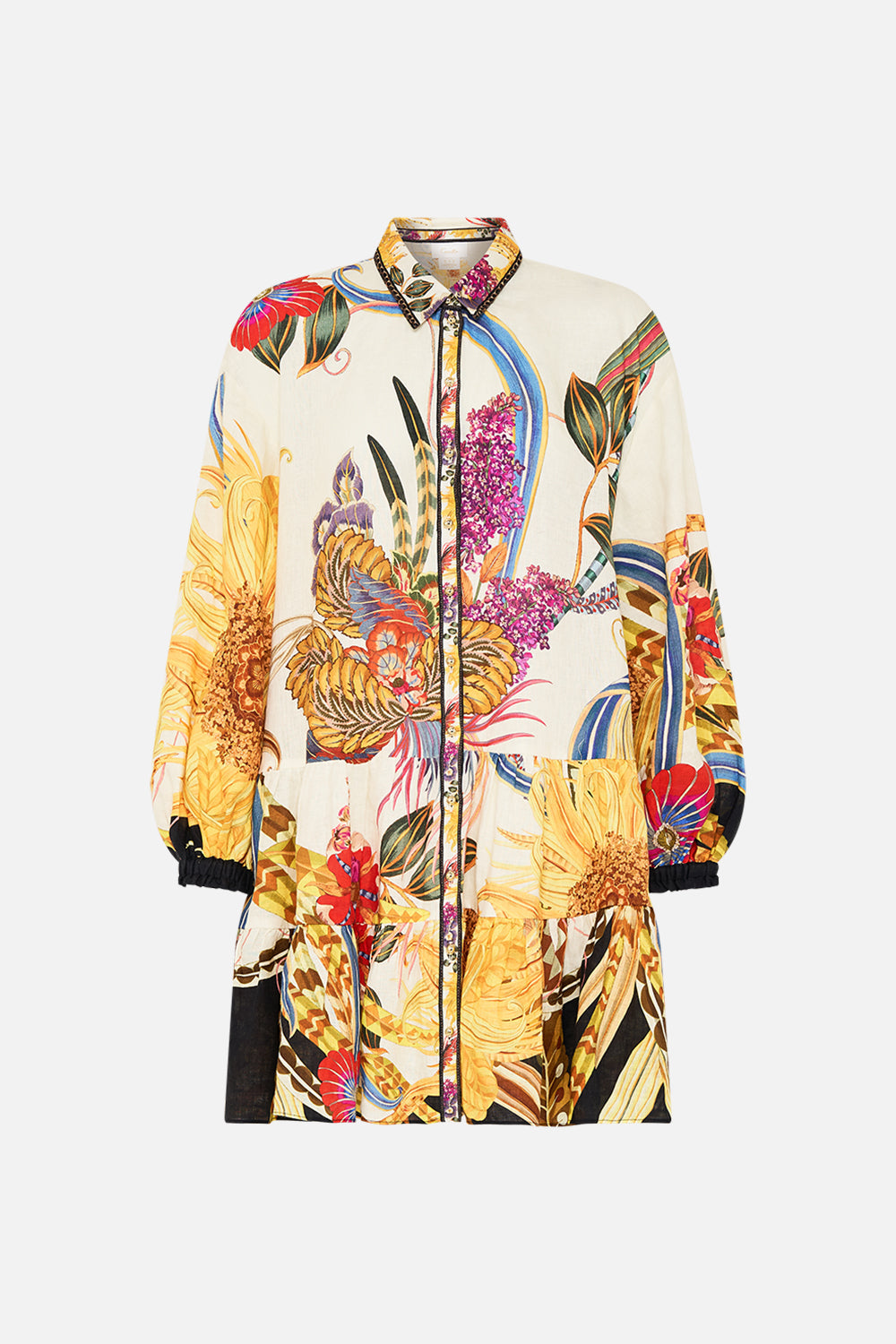 CAMILLA shirtdress in Sunflowers On My Mind print