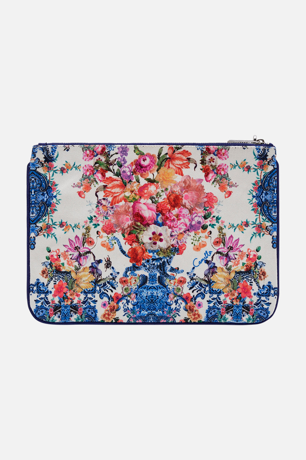 CAMILLA designer canvas clutch bag in Dutch Is life print