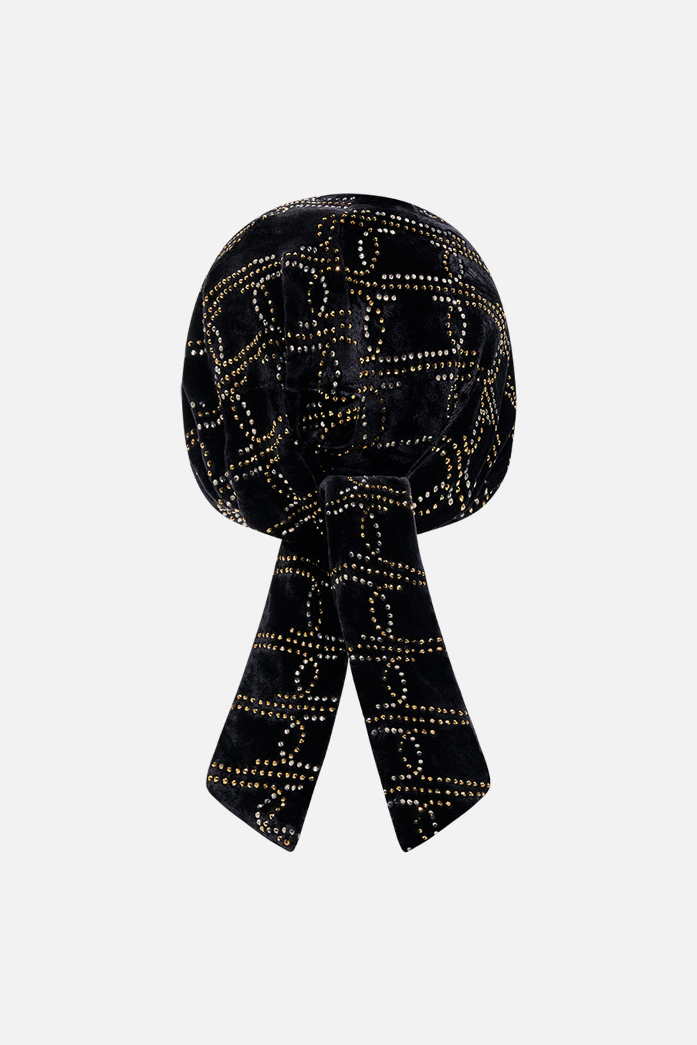 CANMILLA black velvet headscarf print