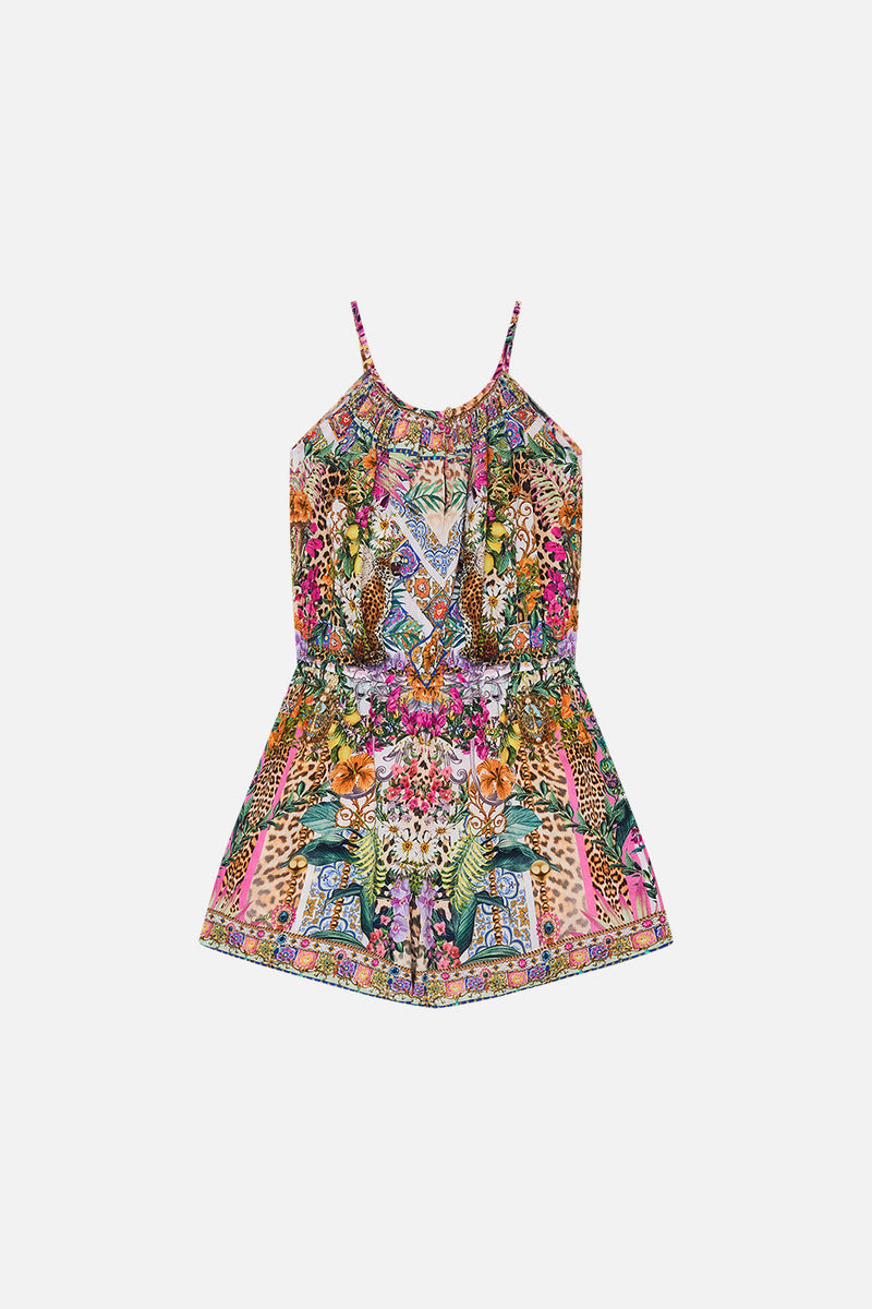 KIDS FRILL HEM PLAYSUIT 12-14 NATURES KALEIDOSCOPE