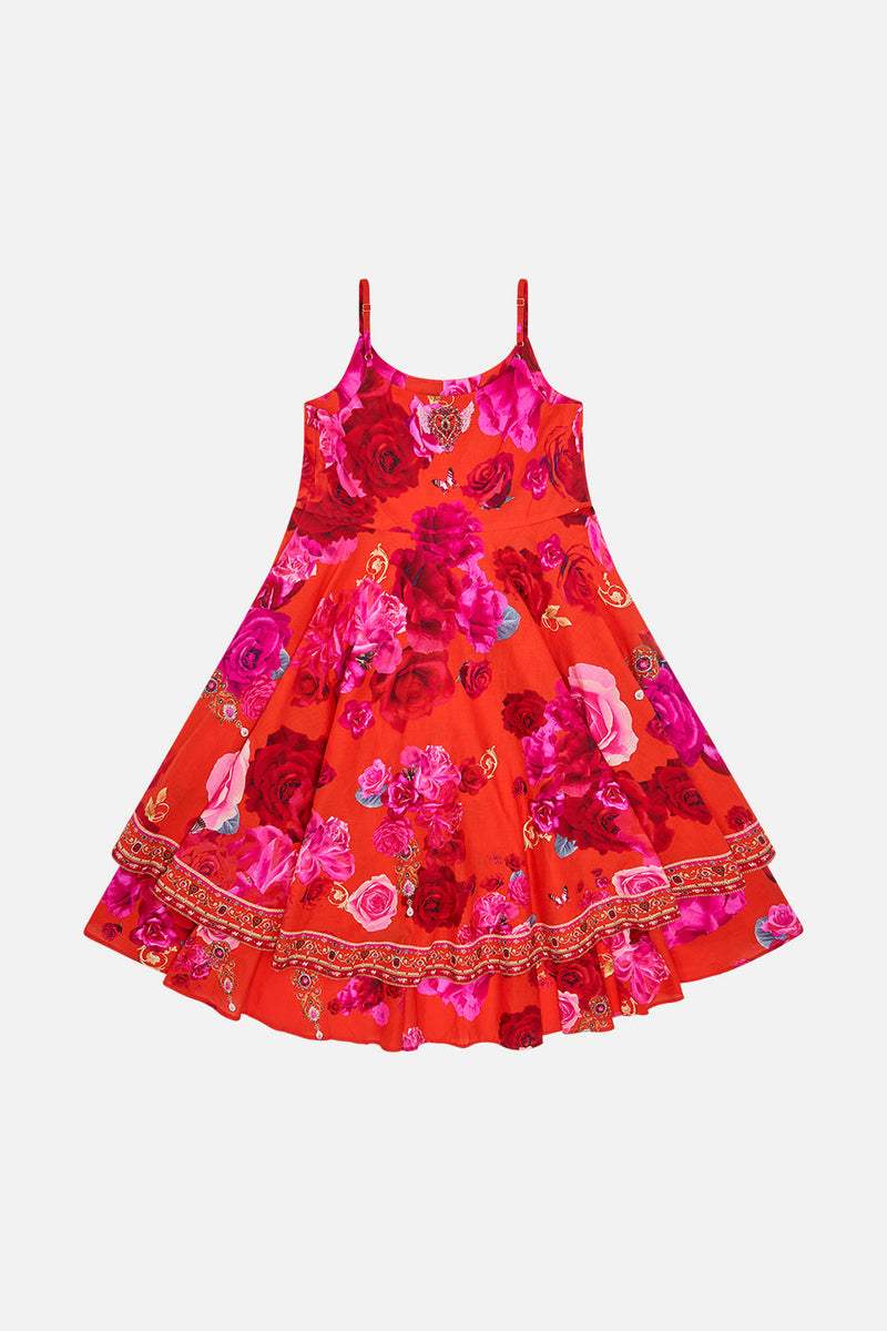 KIDS T-SHIRT DRESS WITH FLARE HEM 12-14 ITALIAN ROSA