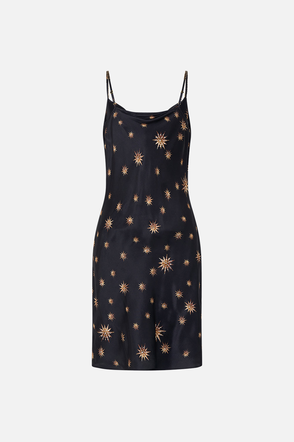 CAMILLA bias silk dress in Soul Of A Star Gazer print