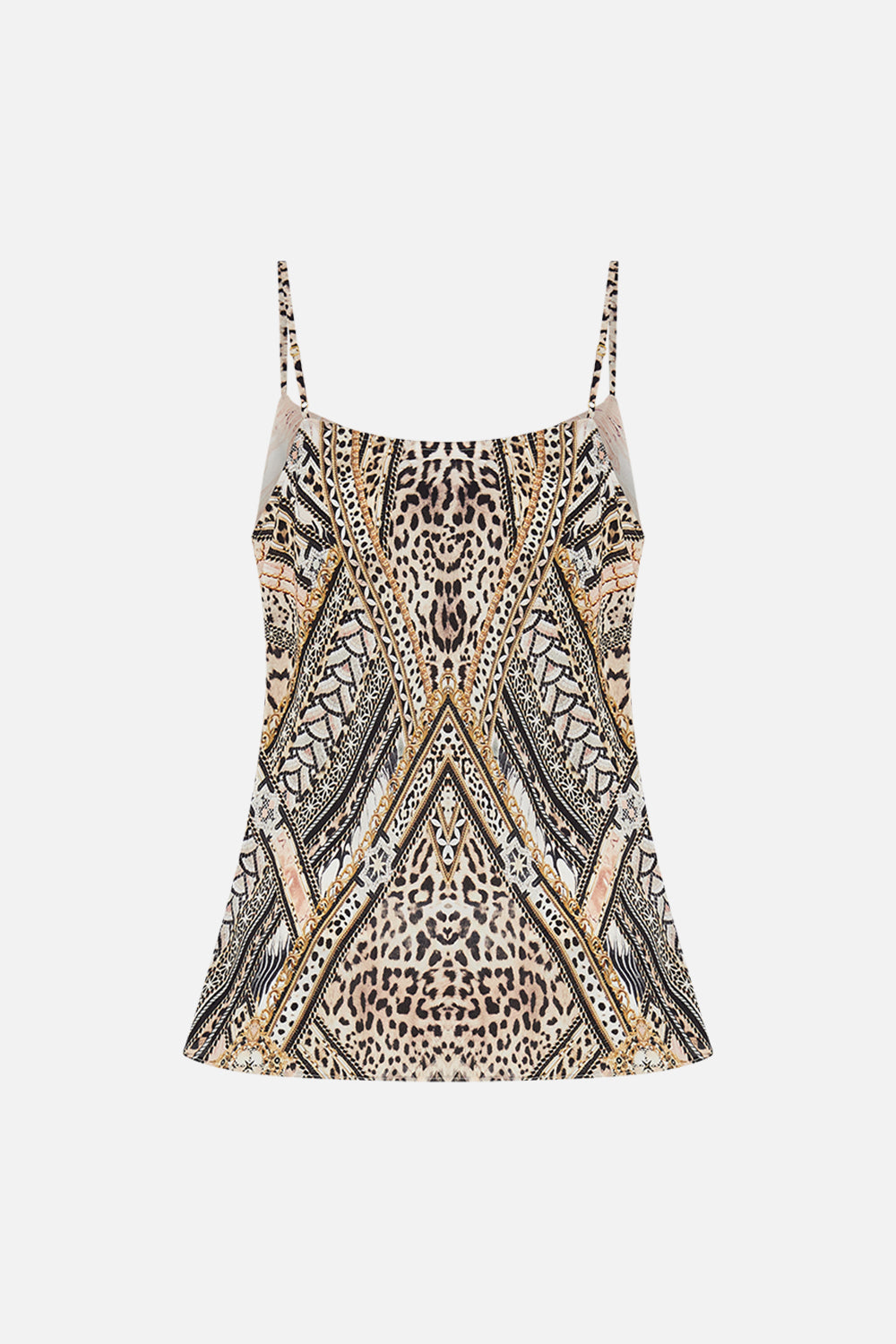 Back product view of CAMILLA silk cami top in Mosaic Muse