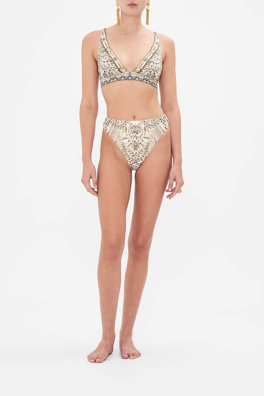 CAMILLA high waisted bikini bottom in Looking Glass Houses print