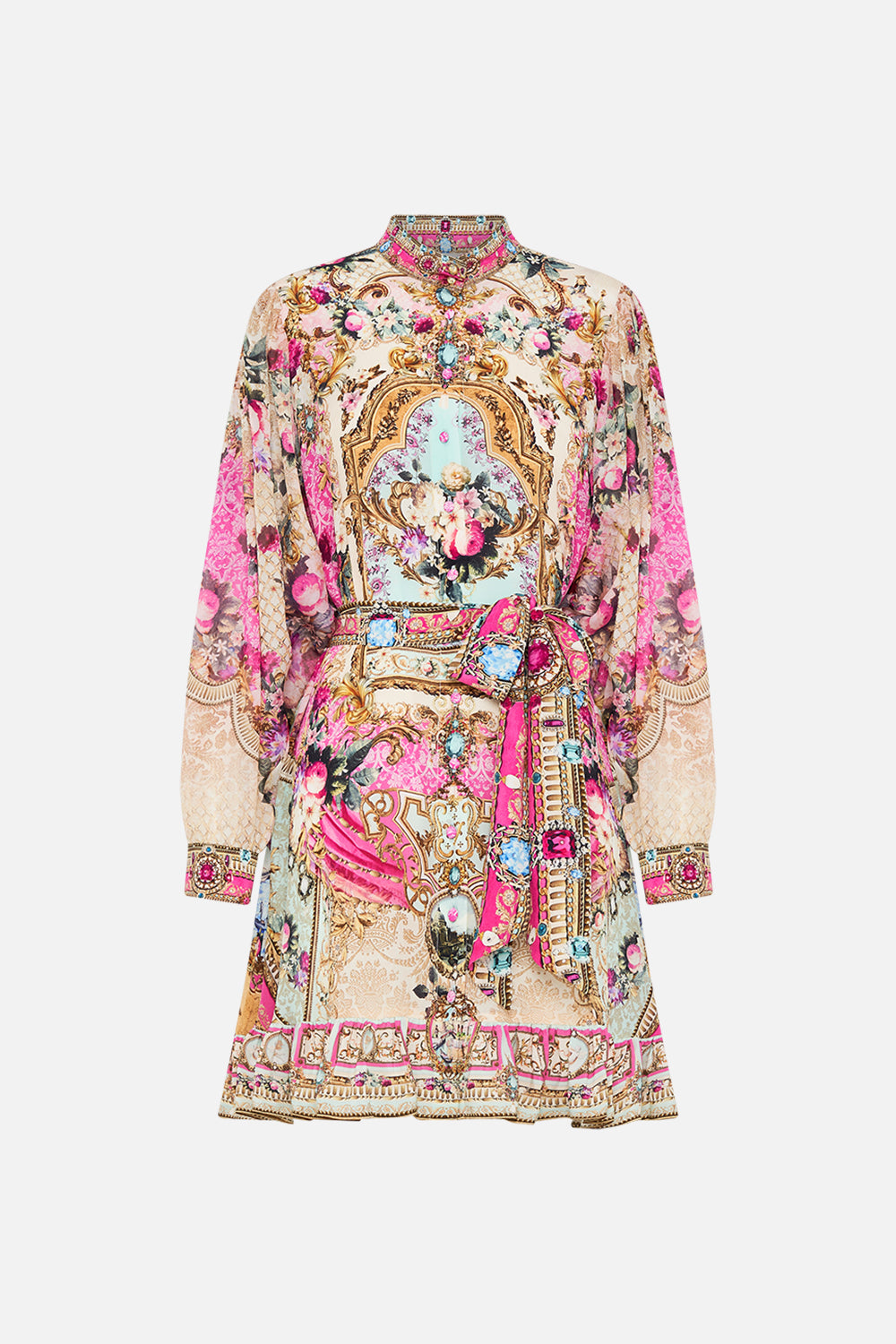 Product view of CAMILLA pink shirt dress in Call Of The Canal print