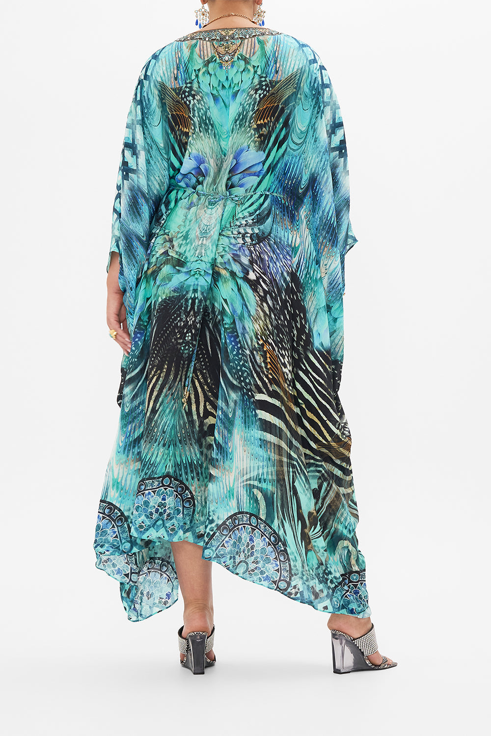 SPLIT SLEEVE KAFTAN WITH HARDWARE AZURE ALLURE