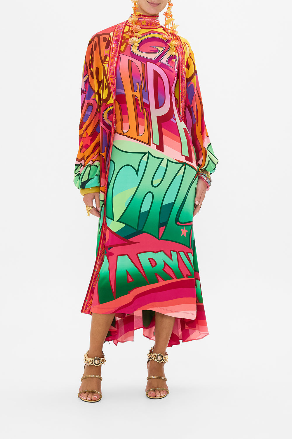 CAMILLA jersey turtleneck in Pure Prism print