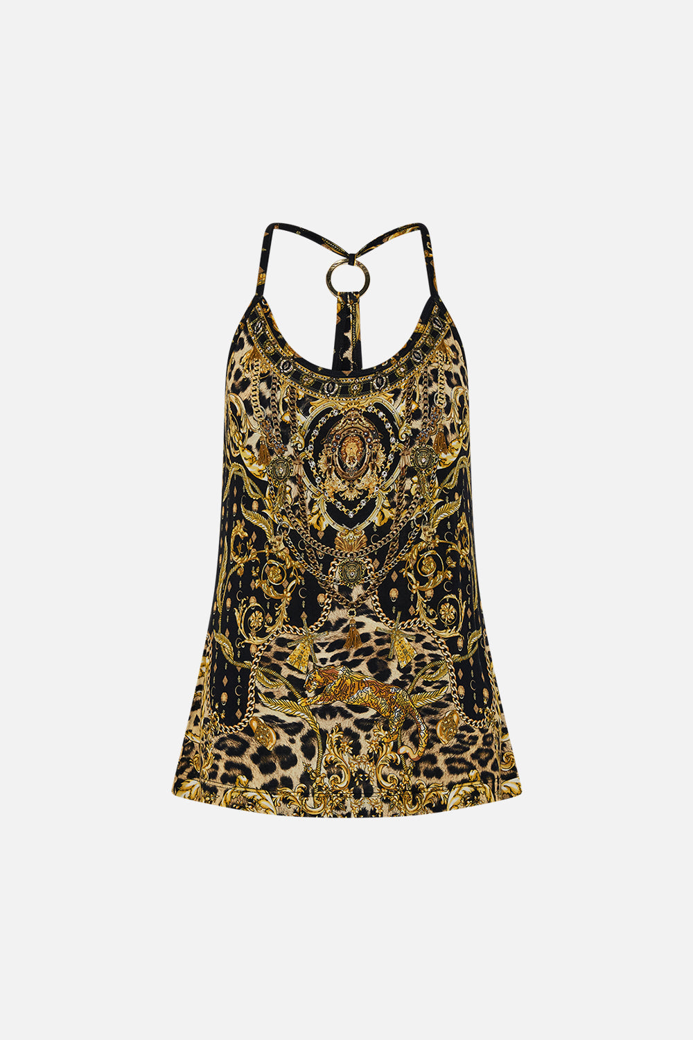 CAMILLA activewear tank in Nouveau Noir print