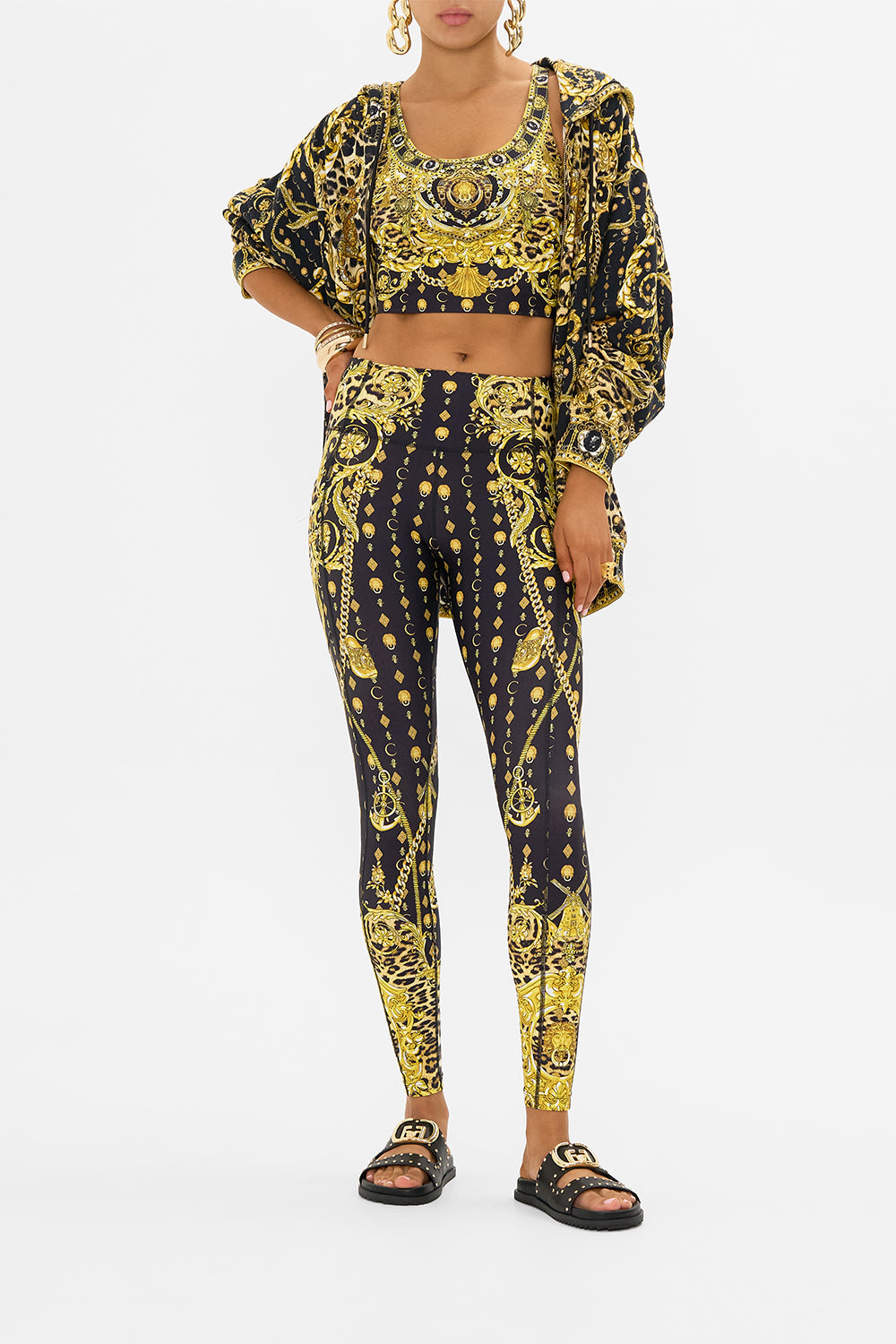 CAMILLA oversized zip in Nouveau Noir print