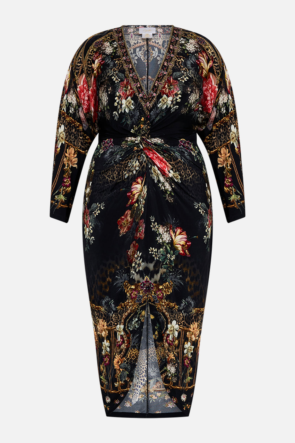 LONG SPLIT FRONT TWIST DRESS A NIGHT AT THE OPERA