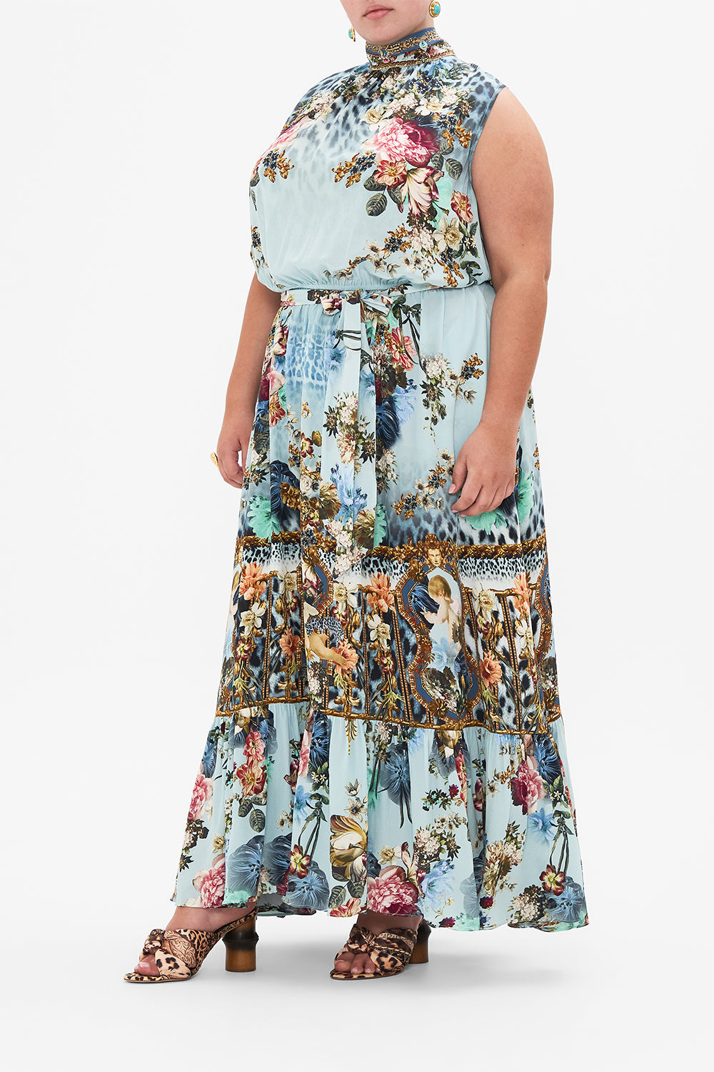 NECKTIE DRESS WITH ELASTICATED WAIST LETTERS TO LEO