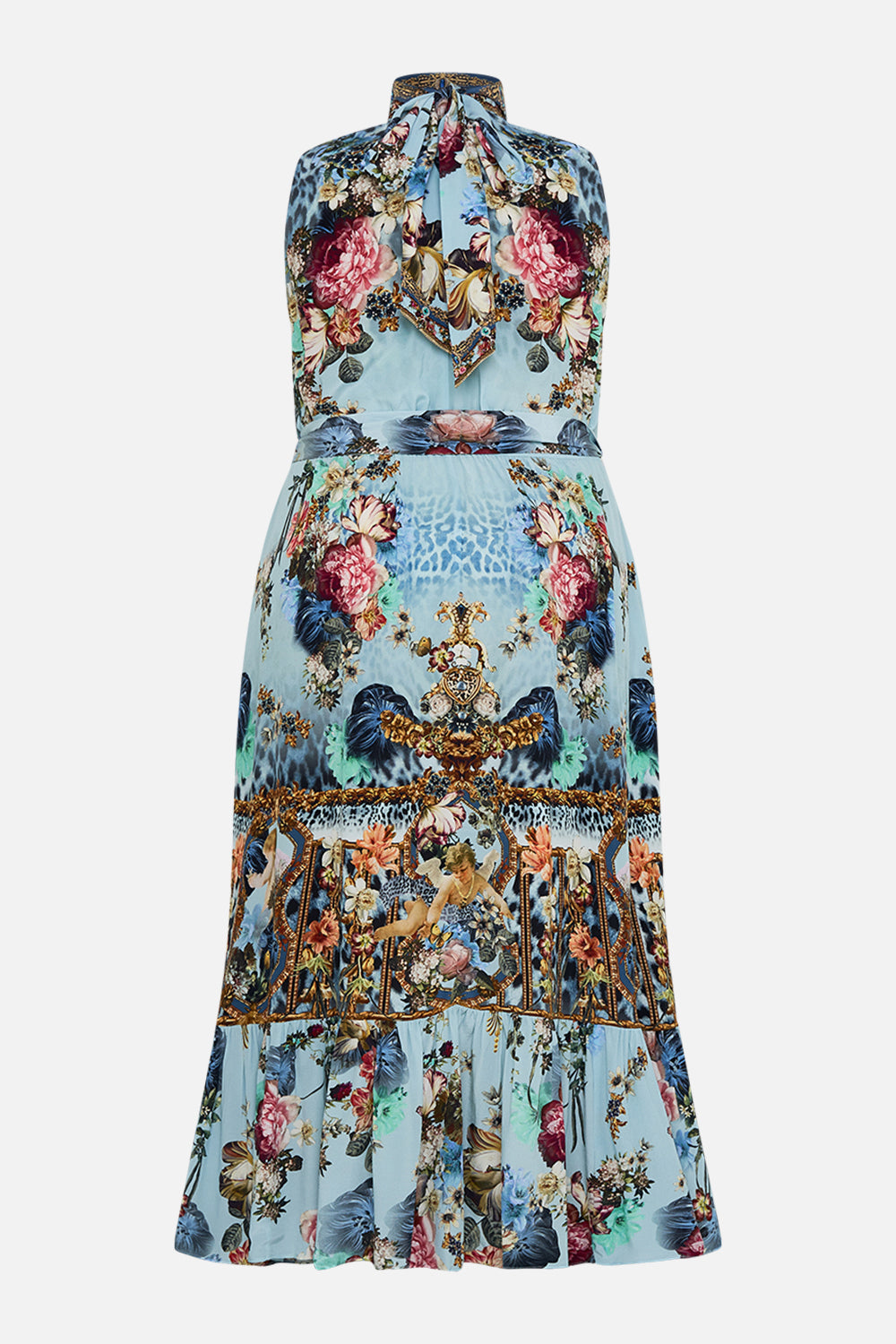 NECKTIE DRESS WITH ELASTICATED WAIST LETTERS TO LEO