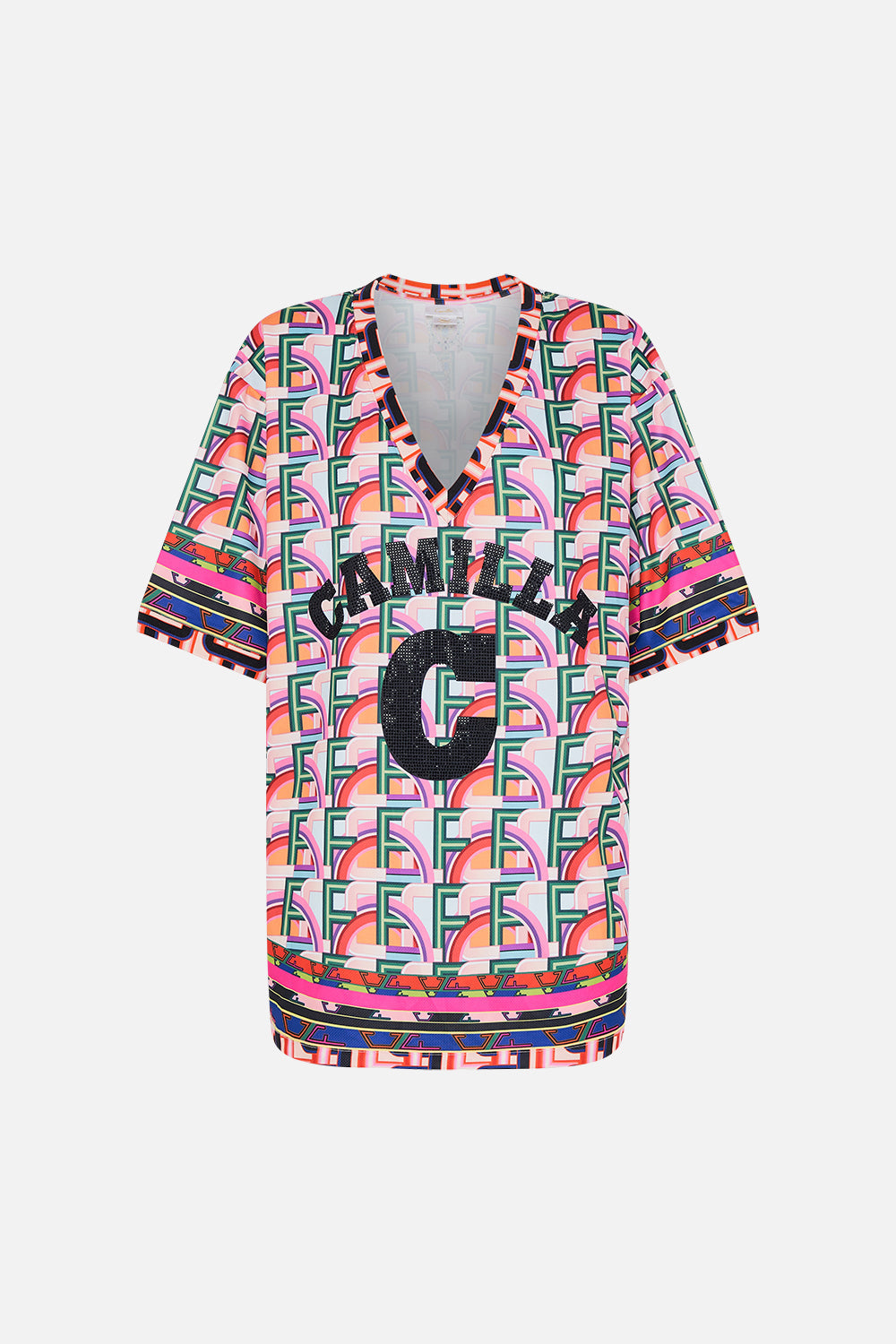 Product view of CAMILLA activewear tee in Ciao Bella print