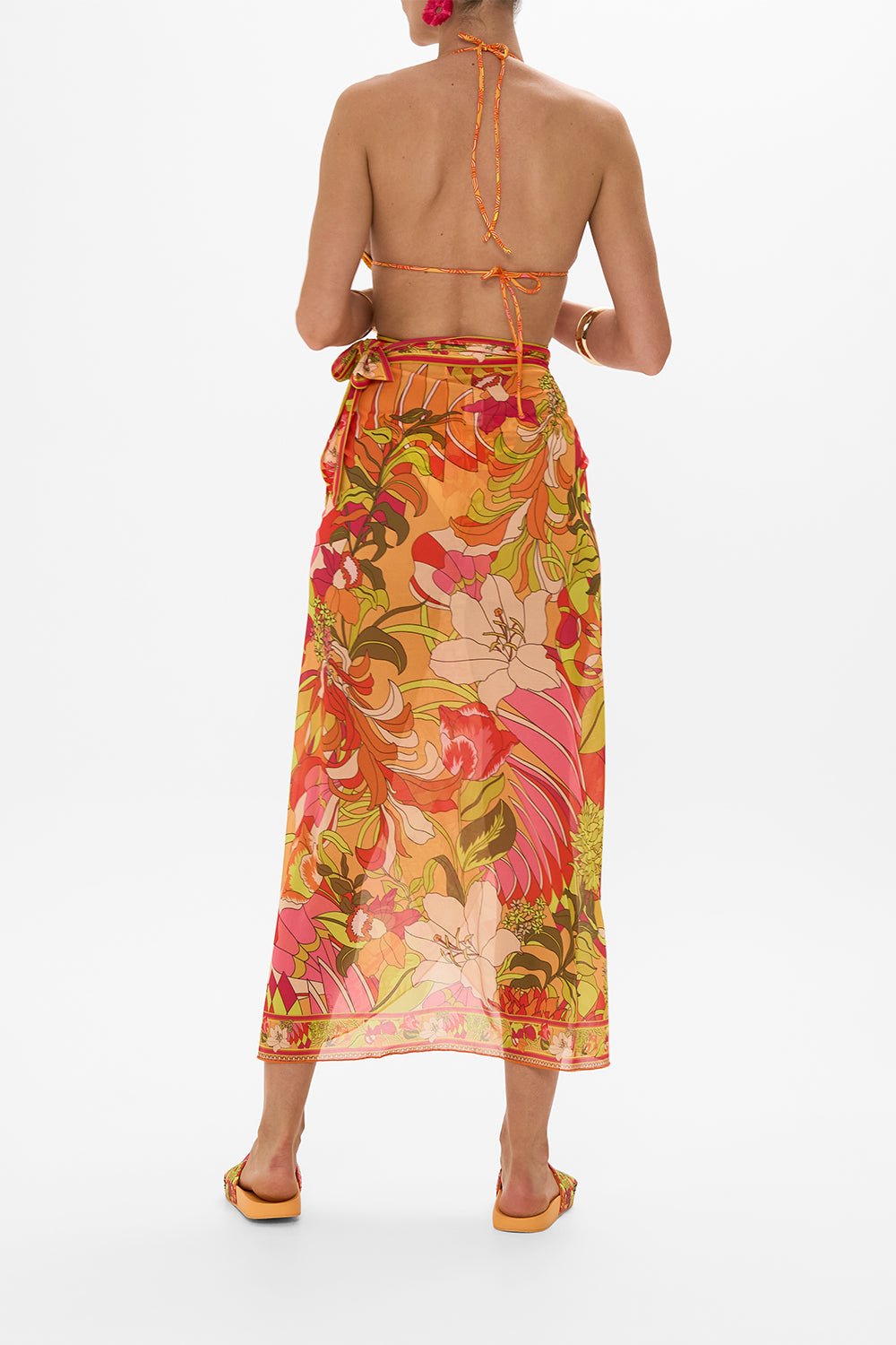 CAMILLA floral long draped sarong in The Flower Child Society