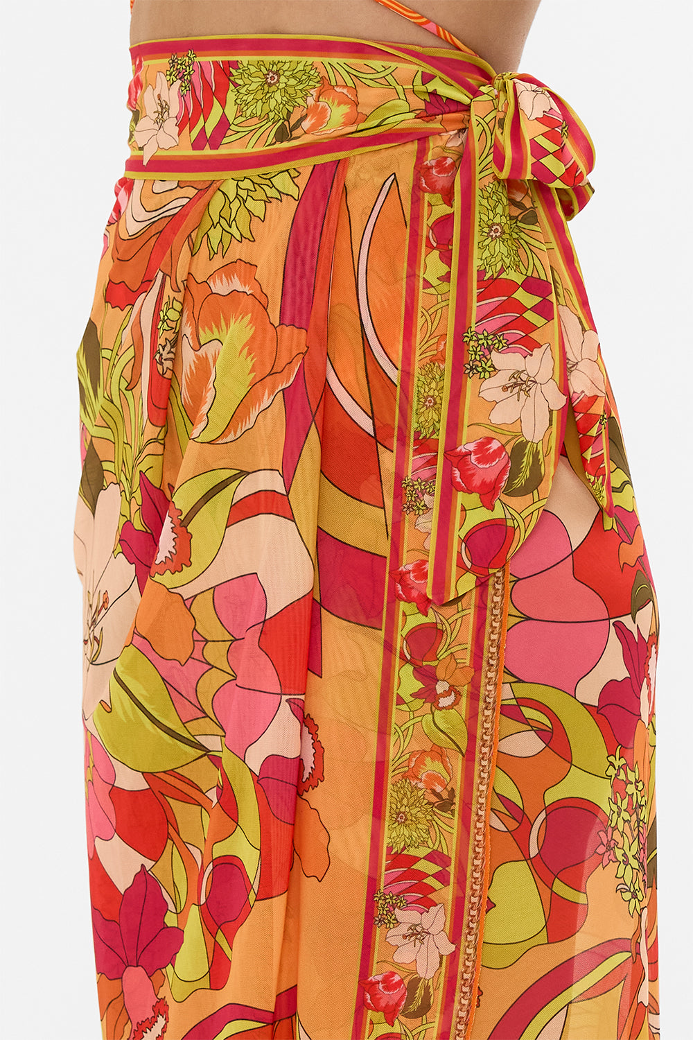 CAMILLA floral long draped sarong in The Flower Child Society