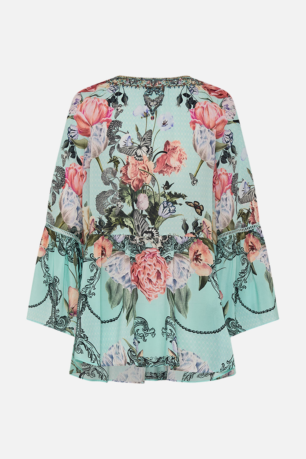 CAMILLA floral headscarf in Stitched in Time print.