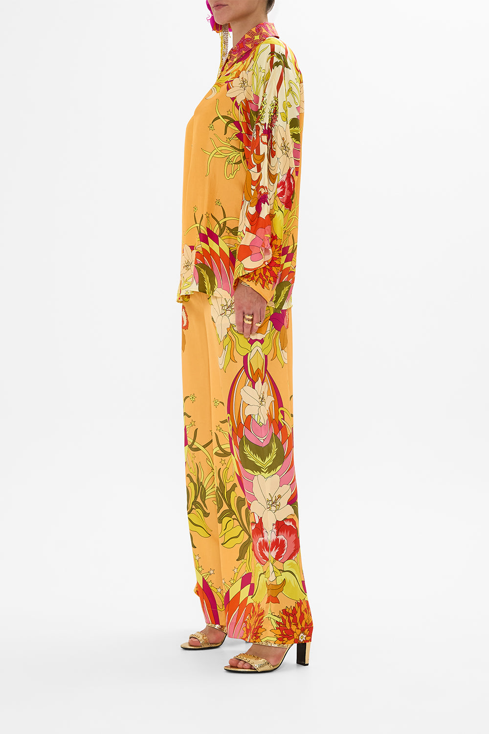 CAMILLA Floral Wide Sleeve Blouse in The Flower Child Society